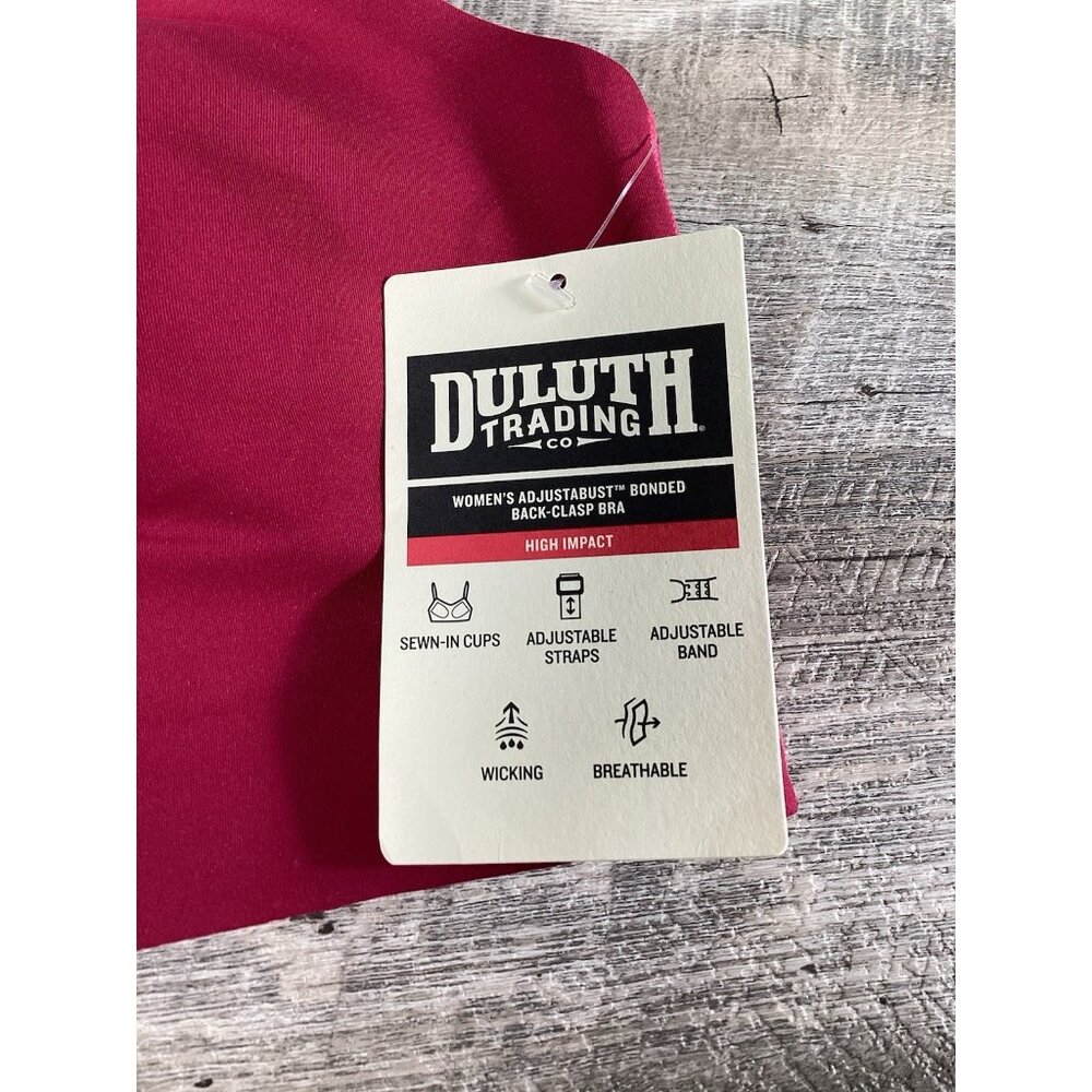 Duluth Trading Womens High Impact Sports Bra Size 12 Pink Adjustable NWT - Picture 7 of 8